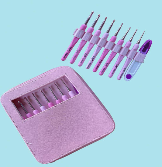 Kit de agujas de crochet con estuche
